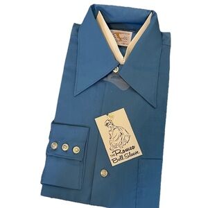 🆕Ginelli Italy men’s Medium 15-15.5 Vintage 1960s Deadstock blue Romeo bell slv